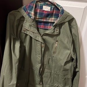 Army green hoodie jacket